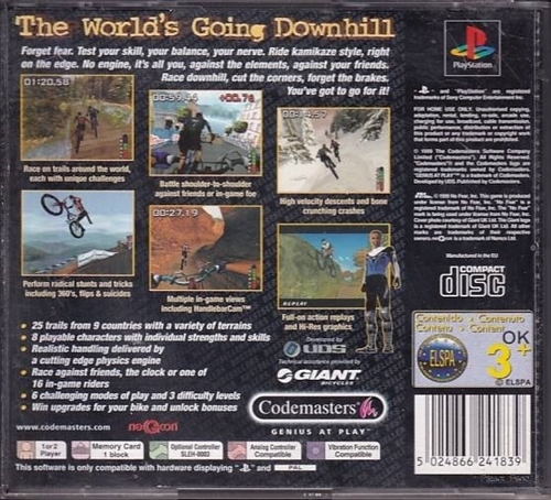 No Fear Downhill Mountain Biking - PS1 (B Grade) (Genbrug)